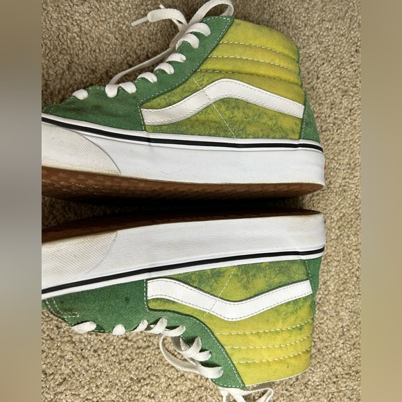 Vans High Tops Two Toned Green Sneakers Lace Up - Picture 3 of 11
